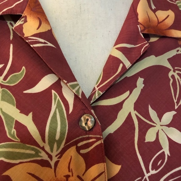 TOMMY BAHAMA Silk Tie Front Floral Blouse Size S - Picture 5 of 7